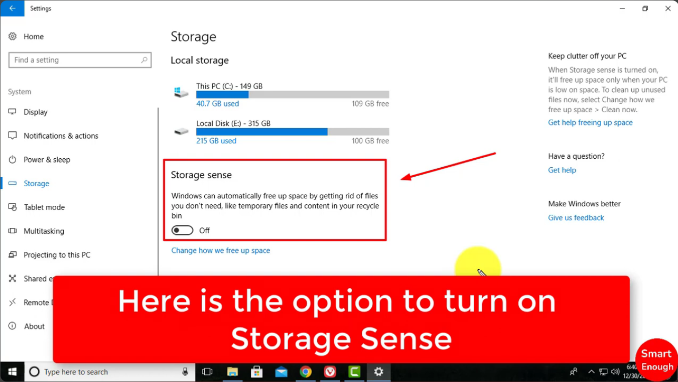 Nastavenia – Úložisko (Storage Sense)